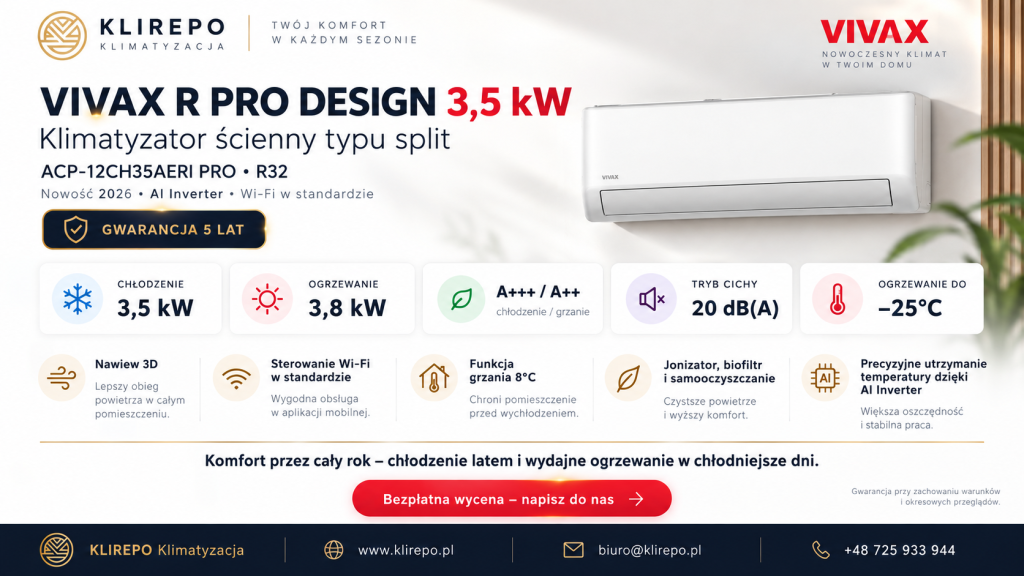 VIVAX R PRO Design 3,5 kW promocja Klirepo
